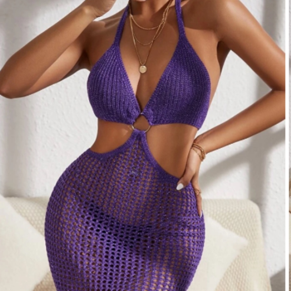 Purple knitted dress